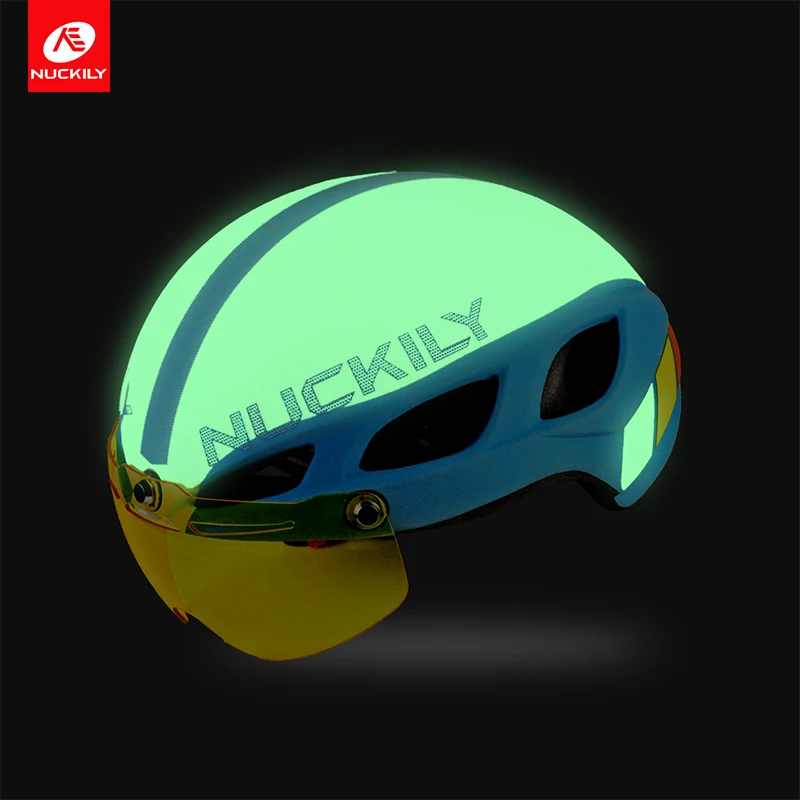 NUCKILY New Arrival Luminous Cycling Helmet Hard Shell EPS Liner CE Standard Safety Protection PB09