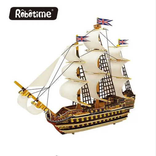 

Robotime 3D DIY Victory Sail Boat Wooden Puzzle Handmade Ship Miniature BA501S