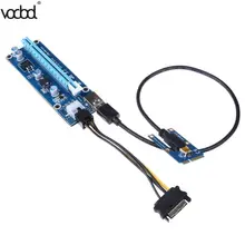 40 см USB 3,0 Mini PCI-E 16 pin к Райзер-карта PCIe PCI Express 1x к 16x удлинитель адаптер с SATA кабель питания для BTC Miner