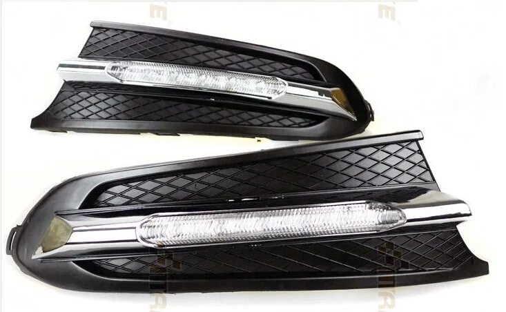 

VW Polo sedan Vento LED DRL Daytime Running Lights with dimmer function 8 chips novel wave surface super bright free shipping