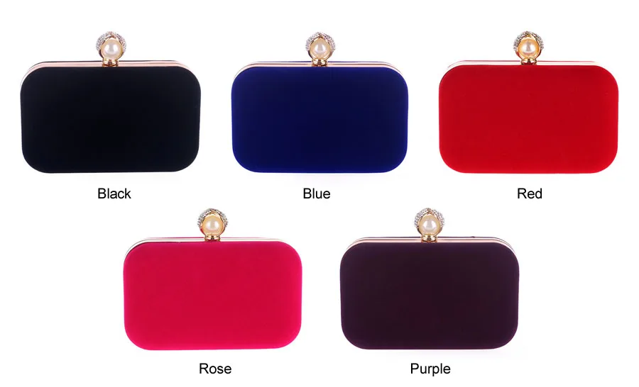 Luxy Moon Small Pure Velvet Clutch Box Bag Available Colors