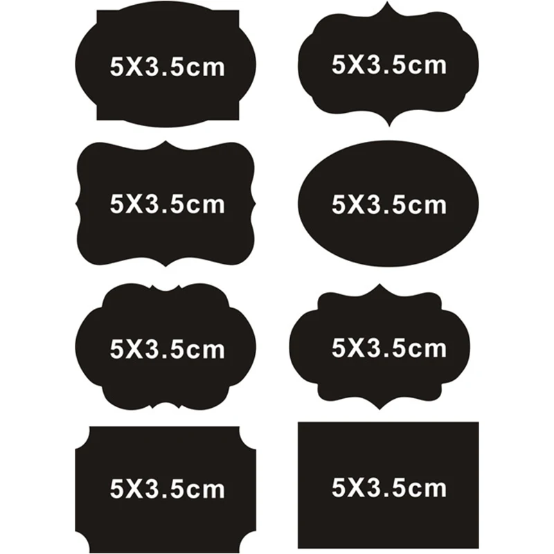 new 8pcs small chalk black board mason jar labels stickers