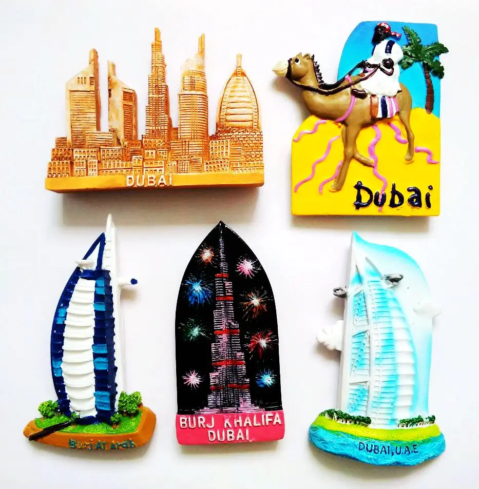 Dubai Khalifa Sailboat Hotel 3D Fridge Travel Souvenirs