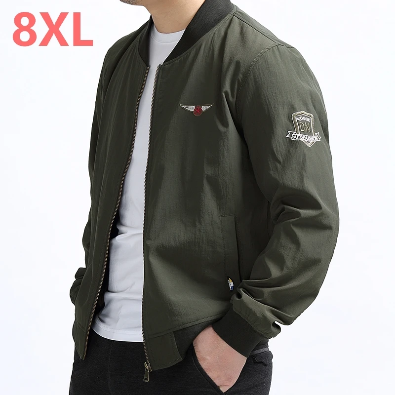 Брендовые Осенние повседневные куртки бомберы больших размеров 10XL/9XL/8XL/6XL/5XL/4XL