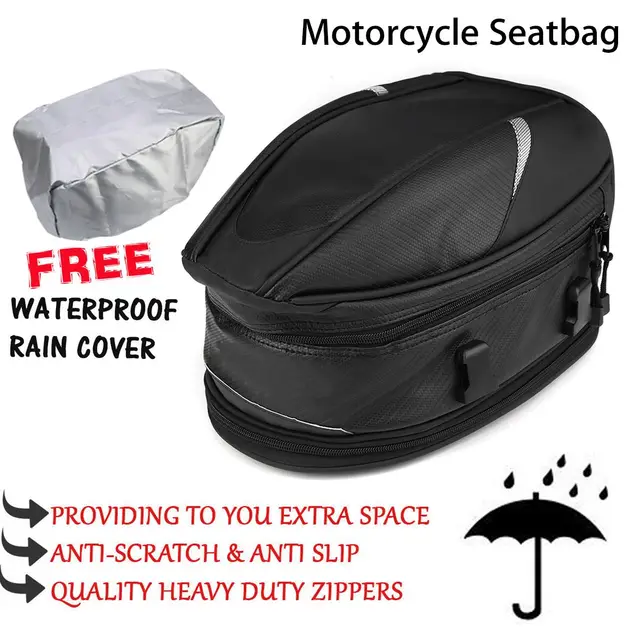 Mofaner Motorcycle Tail Bag Rear Seat Package Back Carry Shoulder Bag Rain Cover Waterproof Motorbike Tool Bags For Honda