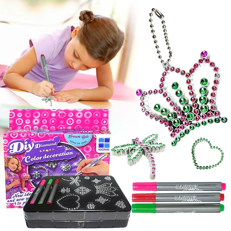 

Finger Rock DIY Painting Beads Toys Set Color Decoration Diamond Jewelry Fashion Kit Accessories Jewelry Making Set Toy For Girl