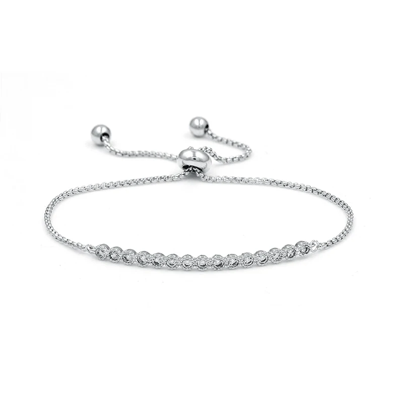 WEIMANJINGDIAN маленькие 3 мм круглые настройки кубического циркония Регулируемые браслеты для женщин золотого цвета/серебристого цвета