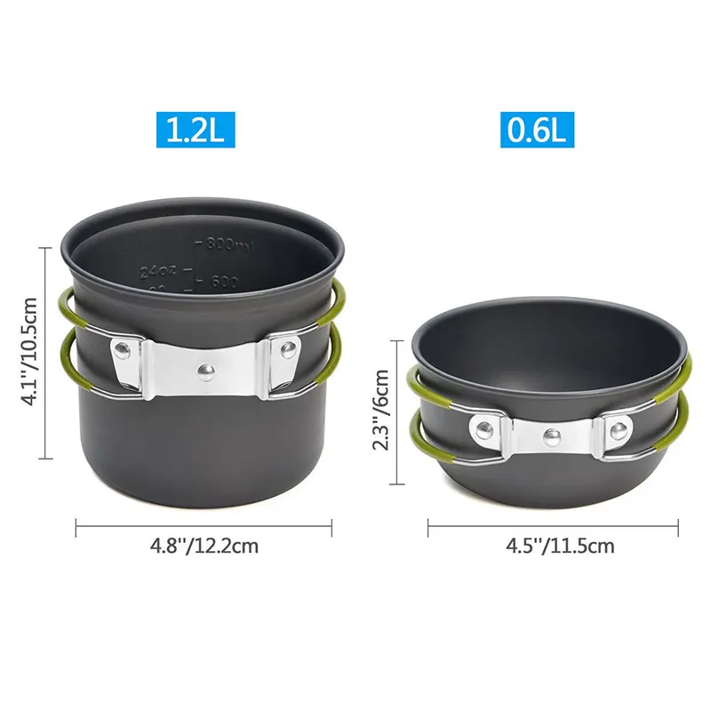 VILEAD ultraligero utensilios de cocina conjunto de Camping al aire libre soldados senderismo turismo salvaje Picnic viaje conjunto de utensilios de cocina vajilla de la estufa de Gas