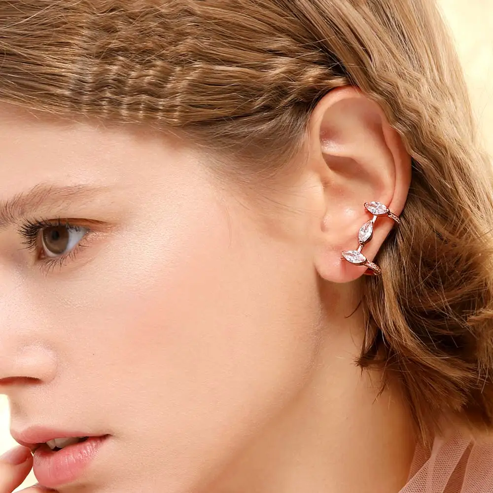 Viennois Stud Earring Rose Gold Color Geometric Women Earring Crystal Hyperbole Style Female Party Jewelry 2019