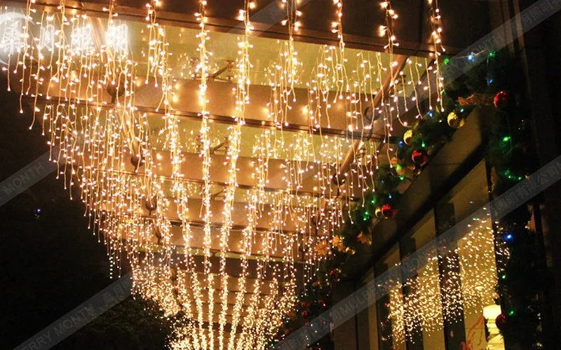 Рождественские огни наружный Декор 5 м Drop 0,4-0,6 м 96 светодиодная штора сосулька струнные огни Новогодняя Свадебная вечеринка Гирлянда Свет