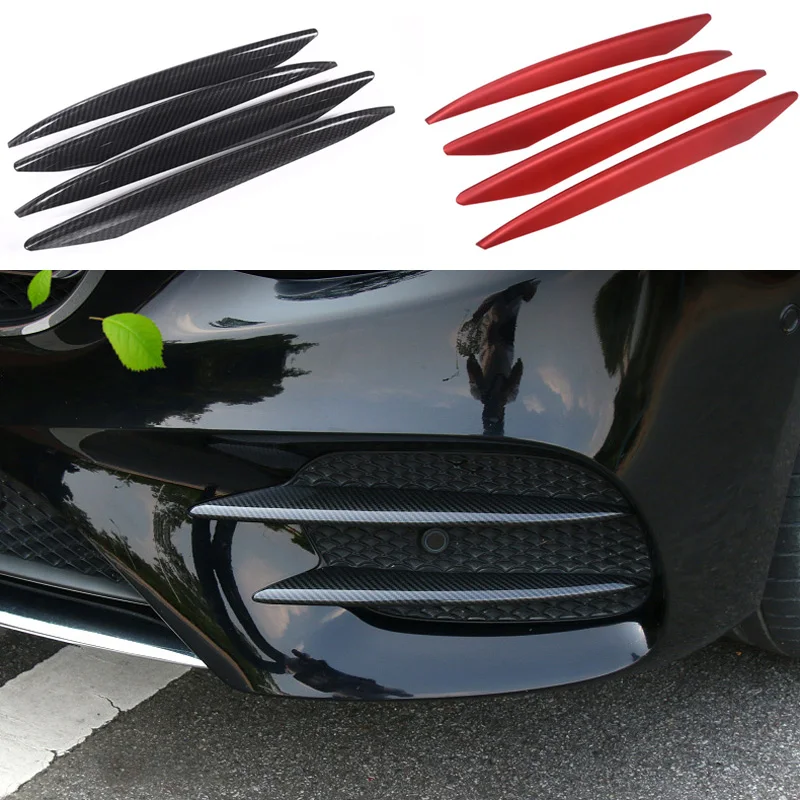 Car Styling Front Rear Fog Lamps Cover Grille Slats Fog Lights Trim Strips for Mercedes Benz