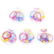 ideacherry 50 Pcs Candy Color Baby Headband Cute Cartoon Hiar TPU Ropes Girls Hair Accessories Children Elastic Hair Rubber Band