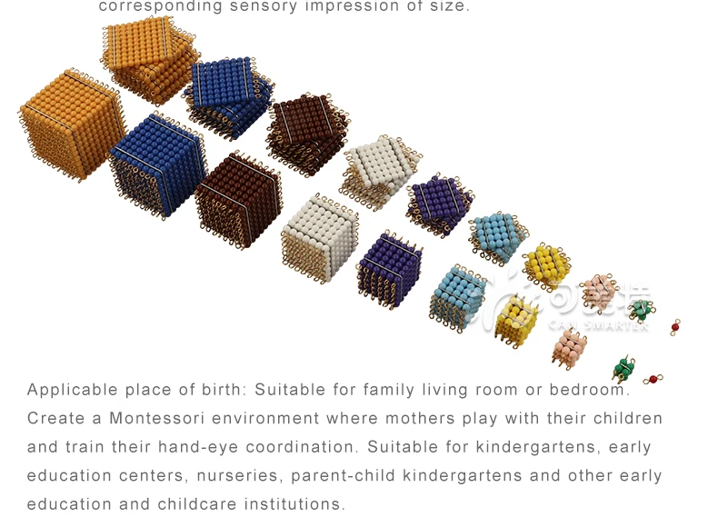Монтессори материал полный набор бисера математическая игрушка Детские Учебные материалы шарик