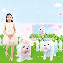 Электронные Домашние животные пульт дистанционного управления умная собака лай стенд ходьбы милый интерактивный робот собака электронный Плюшевый Щенок Плюшевые игрушки для детей