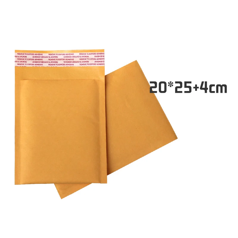 

50pcs/lot 20cm*25cm+4cm Large Yellow Kraft Bubble Bag Padded Envelopes Mailers Shipping