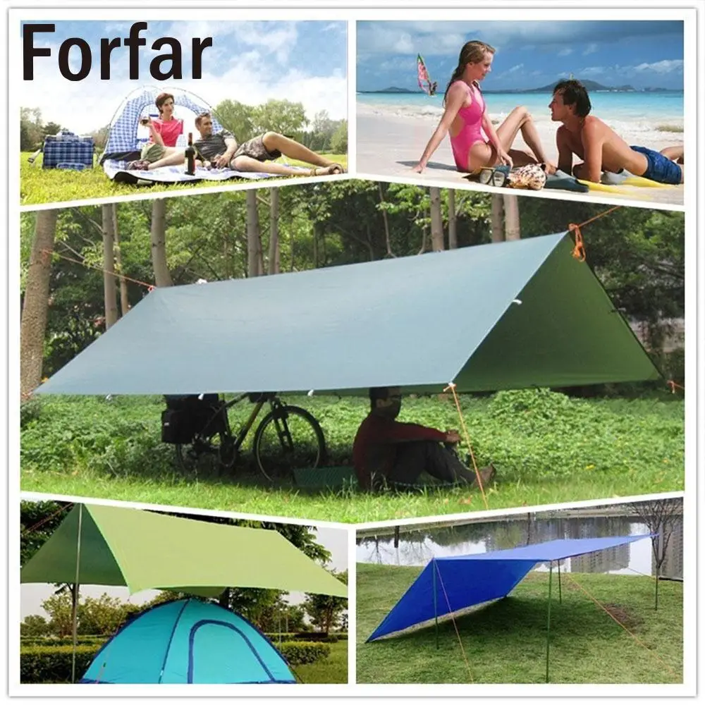 Forfar 200 140 Centímetros 3 Cores Praia Capa Única Camada Tenda Pano Parasol Prático Resistente à Prova d' Água Sombra Viagem Piquenique Camping 11 Barraca de sol