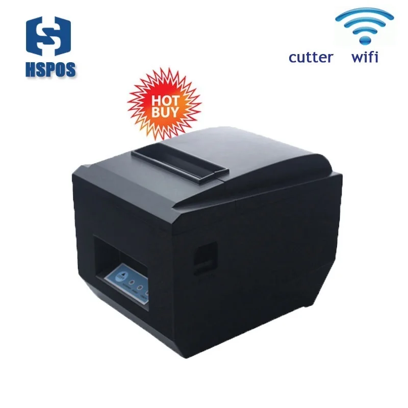 

Pos 80mm esc/pos WIFI thermal receipt restaurant printer with auto cutter support to print QR code quality bill machine