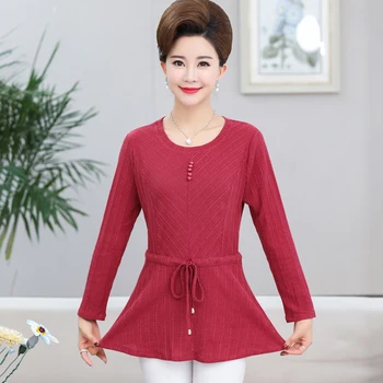 

Women Korean style Solid Color Tops Female T-shirt O-neck Casual Long Sleeve Female Tunic Slim Tee Shirt Femme Plus Size Clothes