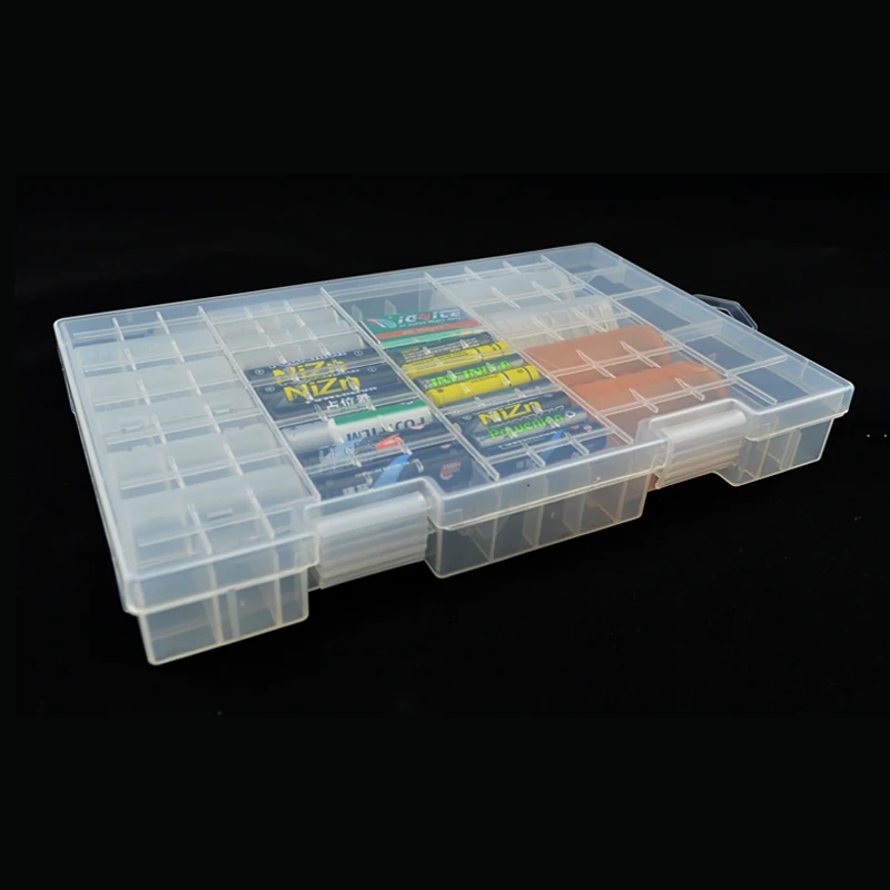 

10pcs Rack Transparent AAA/AA/C/D/9V Hard Plastic Battery Case Holder Storage Box Battery Container