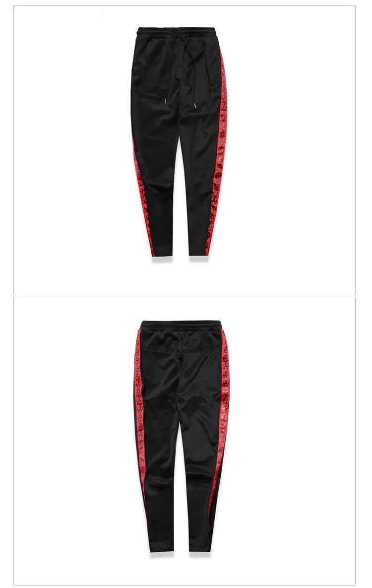 Aolamegs Harem Pants Men Side Graphics Print Retro Pants Elastic Waist Track Pants Trousers Mens Fashion Joggers Sweatpants New (15)