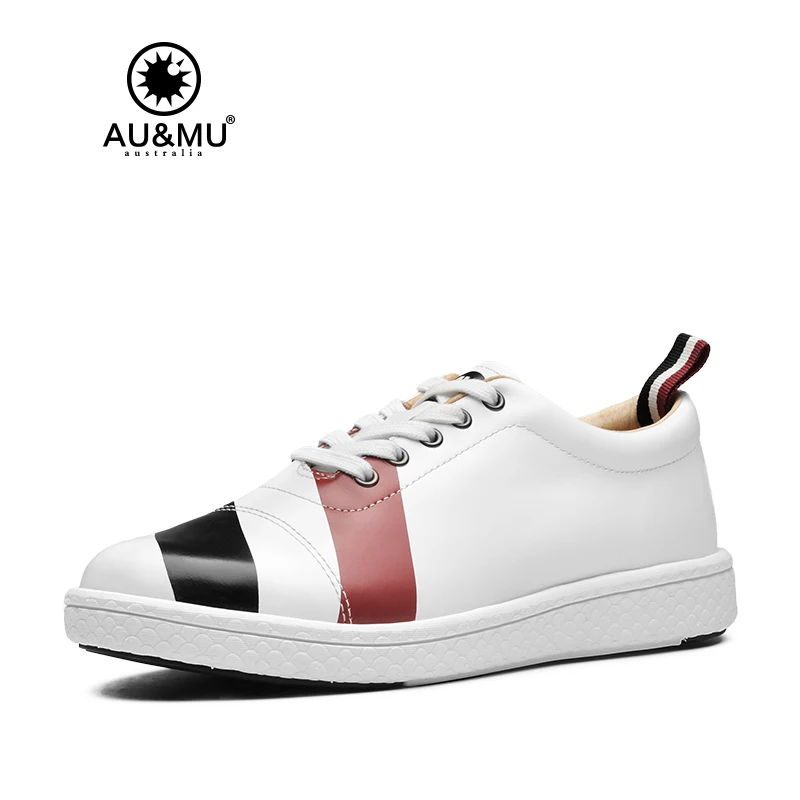 

2018 AUMU Australia Male Leather Contrast Color Stitching Causal shoe G905