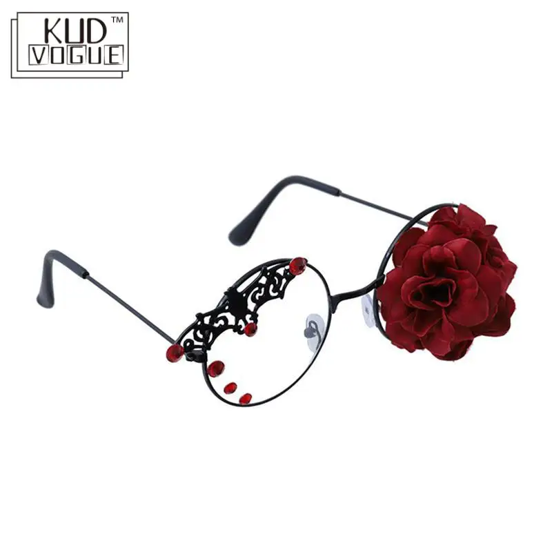 Ретро для женщин круглые розы стимпанк очки рамки дамы Лолита Harajuku стиль украшение летучая мышь очки Хэллоуин Рождество Косплей
