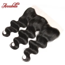 ALI ANNABELLE волосы перуанские объемные волнистые кружева лобное ухо к уху человеческие волосы Кружева Закрытие 1" x 4" Натуральные Цветные волосы Реми