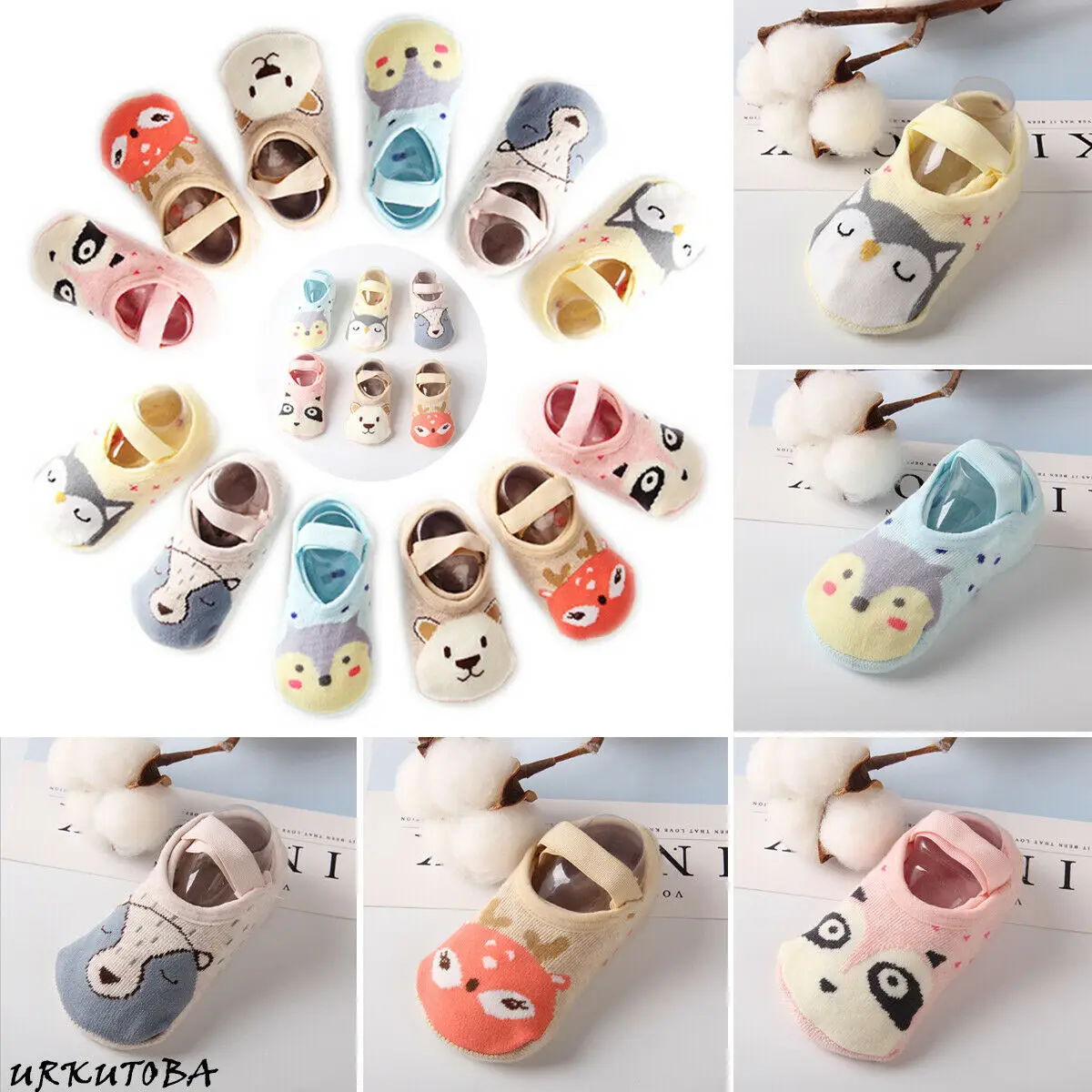 

Fashion Toddler Sock Shoe Soft Baby Novelty Cute Cartoon Non-Skid Slipper Anti-Slip Infant Girl/Boy Cotton Infant Boat Socks