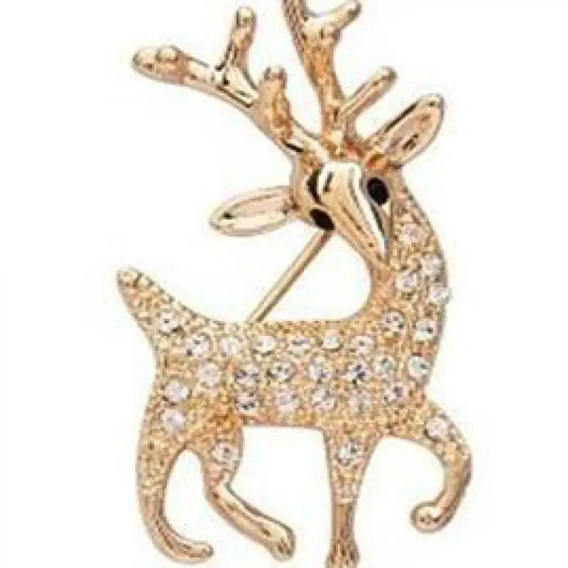 High Quality Gold Unique Cute Full Rhinestone Crystal Sika Deer ...