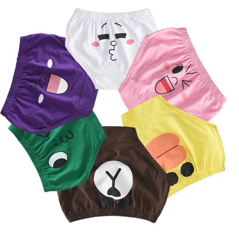 

3-8T 6 Styles Clothin Children Baby Girl Boy Cute Cotton Printing Breathable Soft Animal Print Underwear Panties Training Briefs