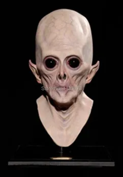 

UFO Alien Full Head Horror Mask Realistic Terrestrial ET Latex Masks Adult Halloween Masquerade Party Cosplay Costume Props
