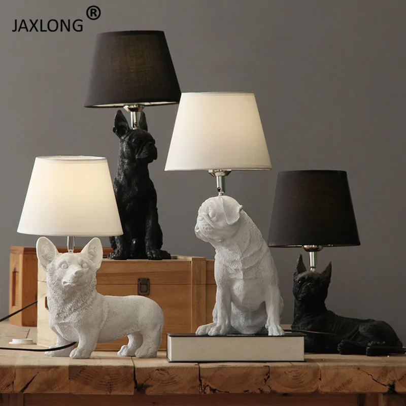 

Modern LED Resin table lamp Simple Puppy Decor desk Lamp Bedside bedroom lamp Creative Design Table Lights Modern Desk Lamp