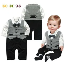 Baby Romper New Baby boys Romper Gentleman modelling infant long sleeve climb clothes kids body suit