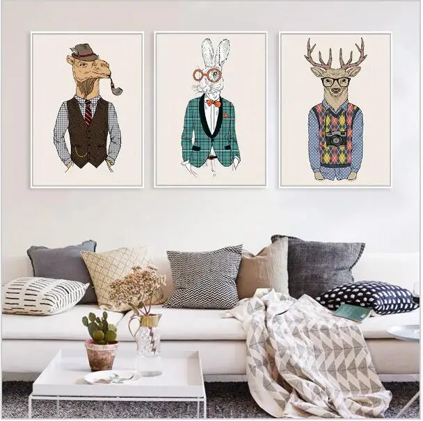

Moda Animales Jirafa Cebra Caballo Vintage Art Prints Poster Hippie Cuadro de la Pared Pintura de la Lona No Enmarcado Casa Deco