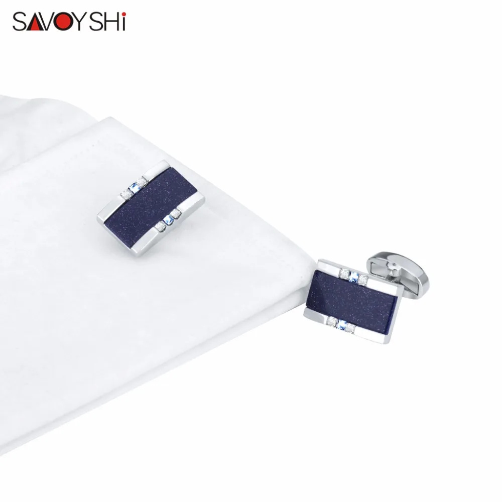Skup SAVOYSHI Low key luksusowe gwiazda kamień spinki do mankietów dla mężczyzn koszula marki mankietów bottons wysokiej jakości kwadratowe spinki do mankietów prezent mężczyzn biżuteria