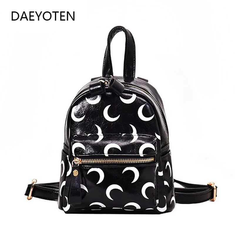 

DAEYOTEN Women Backpack New Fashion Small Backpack Mini Summer School Bags Shoulder Bag Moon Printing Mochila Feminina ZM0164