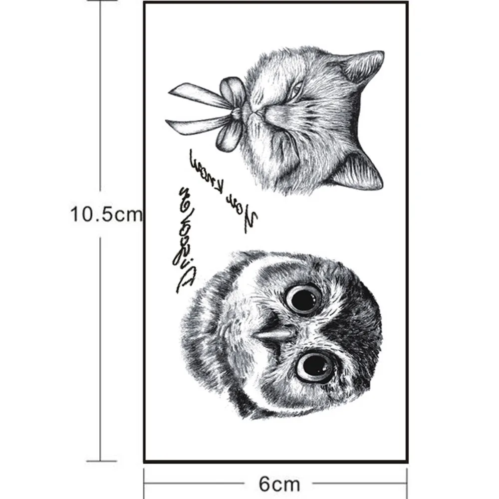 

Waterproof Eagle Feather Swallow Temporary Tattoos 3D Butterfly Flower Fake Body Flash Tattoo Sticker Black Tatoo Men Women
