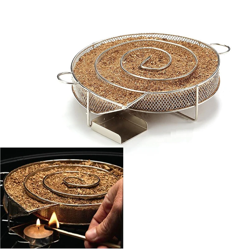

Cold Smoke Generator BBQ Accessories Stainless Barbecue Grill Cooking Tools Bacon Cold Smoking Basket Meat Fish Salmon Smoker