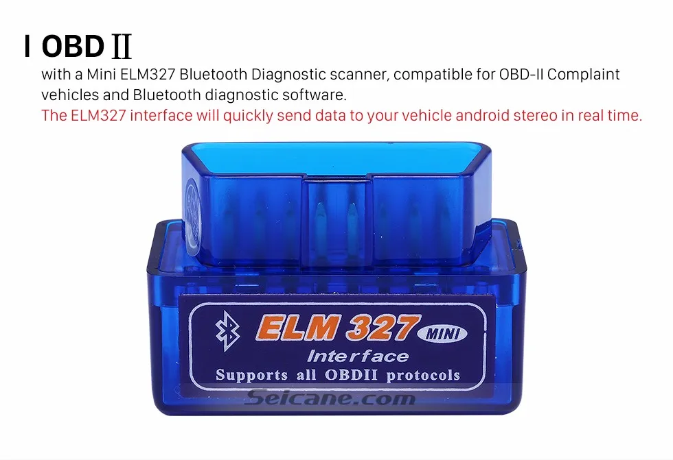 Seicane ELM327 V1.5 OBD OBD2 Bluetooth OBD II считыватель кодов диагностический Автомобильный сканер инструмент