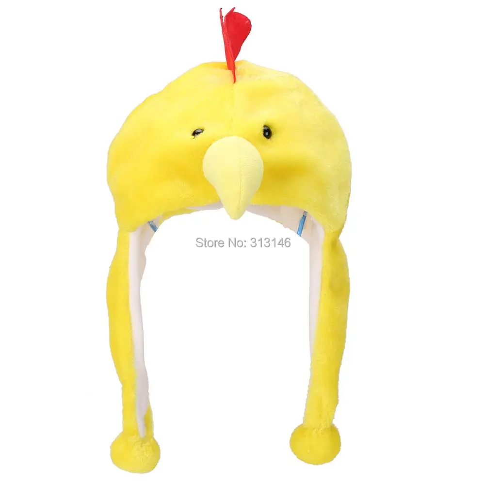 

Cute Plush Animal Funny Soft Yellow Cock Beanie Hat Winter Women's Men's Children Kids Boys Girls Warm Fluffy Cosplay Costume