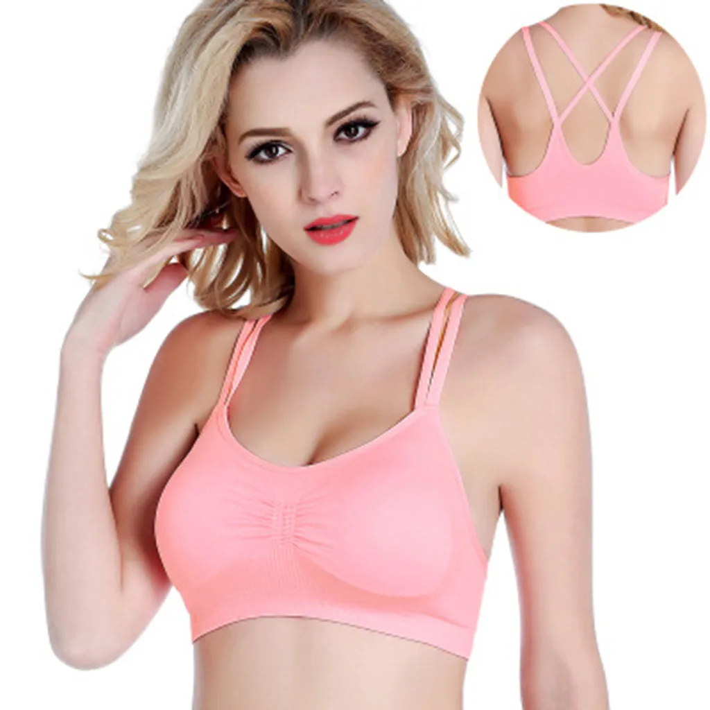 

Women sujetador deportivo Sling Stretch ensemble sport femme Bra Padded Fitness Tank Tops Workout Gym Yoga Vest croped femenino
