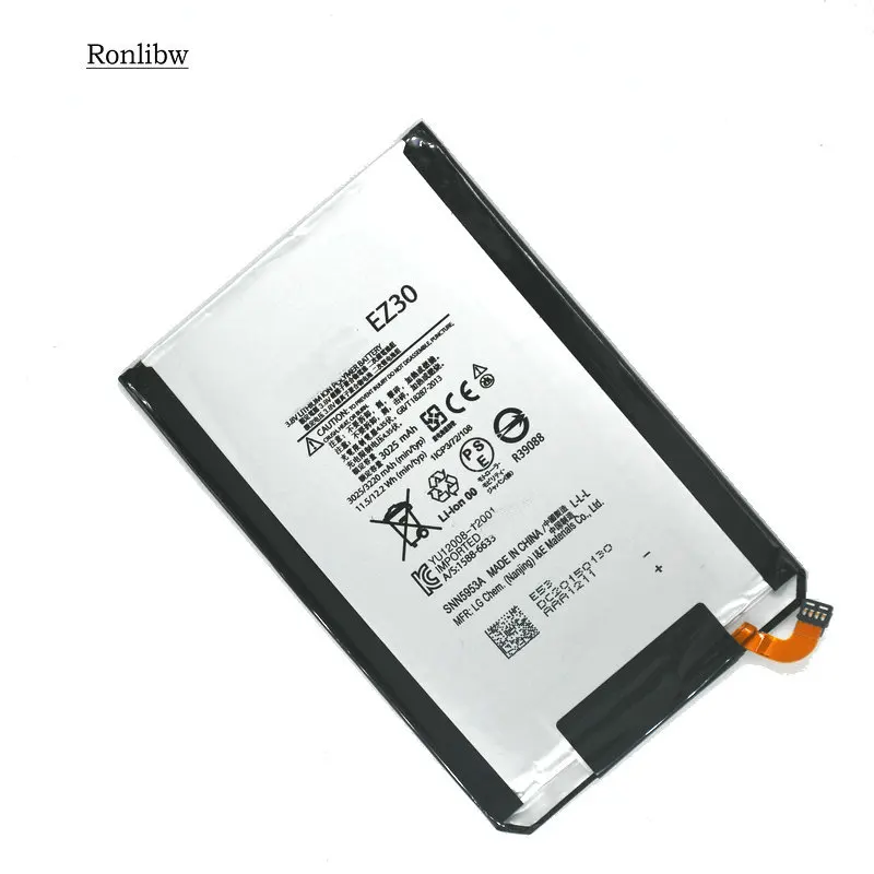 Сменная батарея Ronlibw EZ30 емкостью 3220 мАч для Motorola Google Nexus 6 XT1100 XT1103 EZ30 SNN5953A