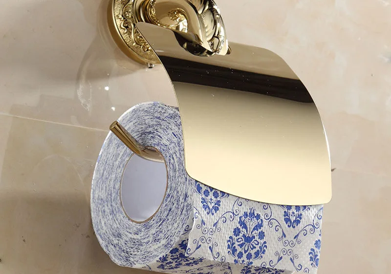 Mttuzk нержавеющая сталь Золотой полировки бумаги вешалка для полотенец для ванной держатель для бумаги и жаждал держатель рулона ткани
