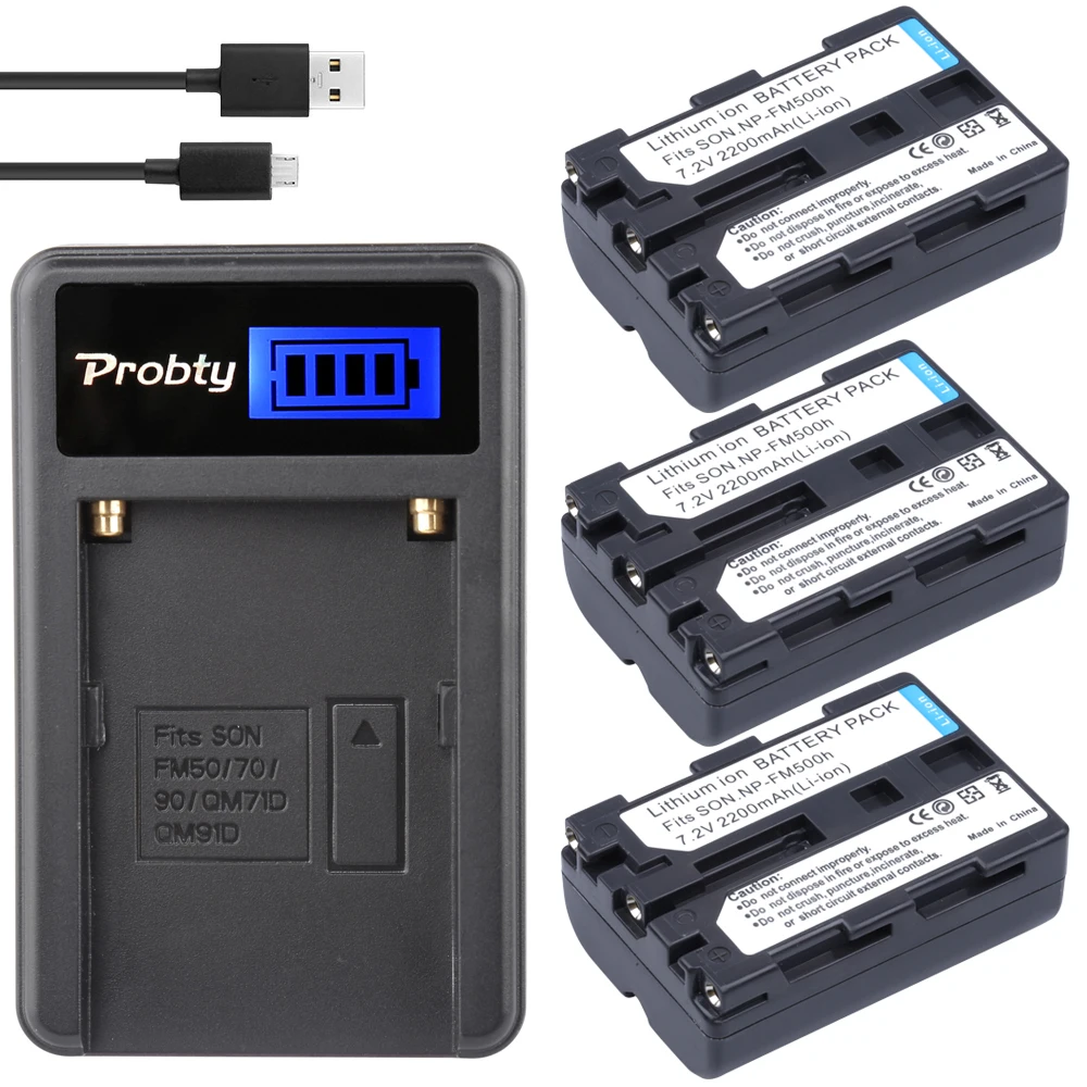 Probty 3 шт. NP FM500h батарея + зарядное устройство для SONY A57 A65 A77 A450 A58 A99 A550 A560 A580 A900 A700 A200