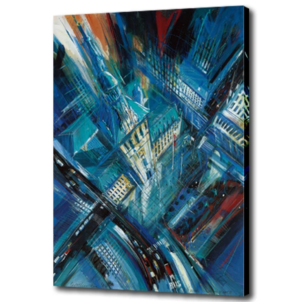 

City skyscraper picture oil painting for living room wall painting decoration canvas art home decoration paint