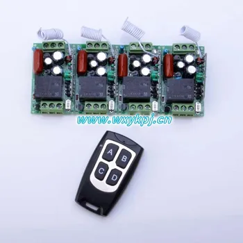 

220V AC Mini Remote Switch AC 220V 10A Learning Code RF Wireless Switch Radio 1 Transmitter 4 Receiver
