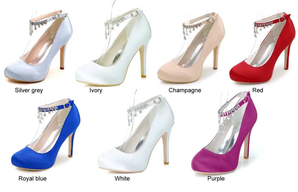 Creativesugar Diamond Tassel Ankle Strap Woman Satin Dress Shoes