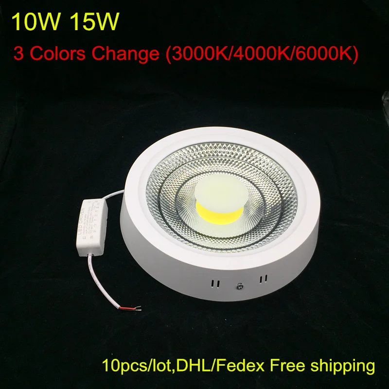 Us 116 5 No Cutting Led Ceiling Light 10w 15w Surface Mounted Led Down Light With Driver 3 Color Change Ce Rohs Dhl Fedex Free Shipping In