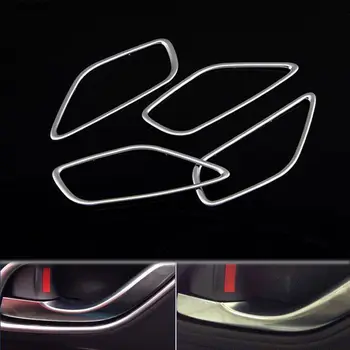 

BBQ@FUKA 4Pcs Car Interior Inside Chrome Door Handle Bezel Cover Decoration Trim Fit For Mazda CX-5 2013-2016 Car Accessories