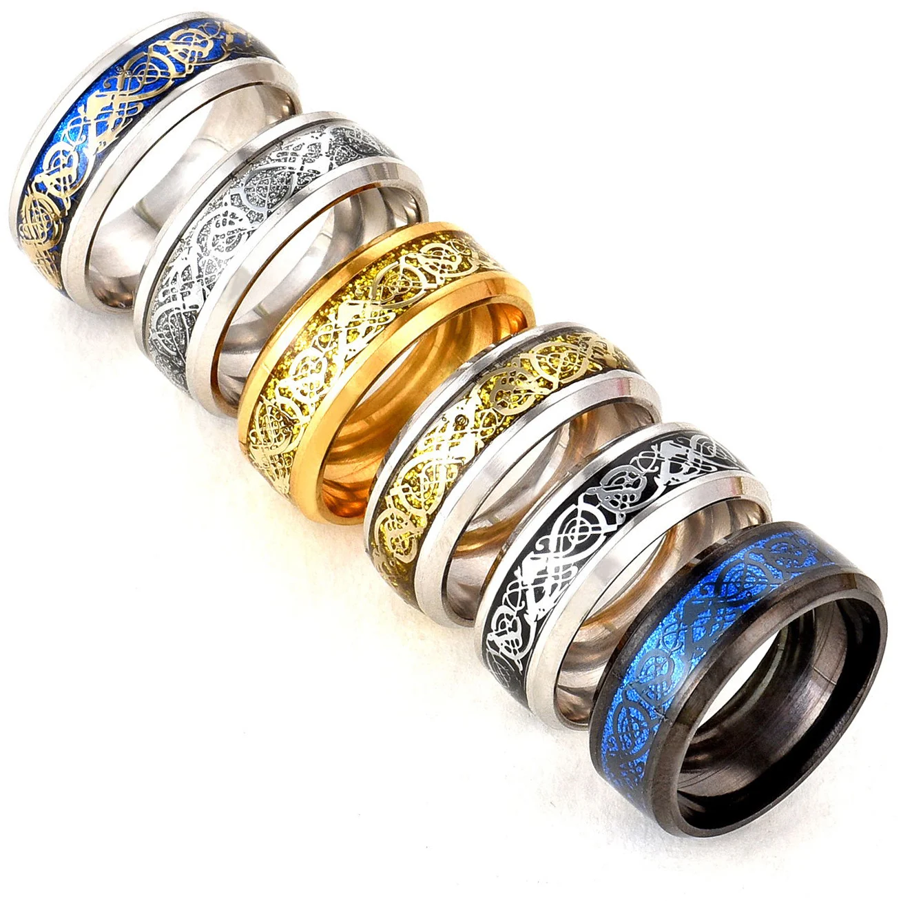 

PICKYZ Fashion Dragon 316L stainless steel Ring Mens Jewelry for Men lord Wedding Band male ring for lovers mens rings
